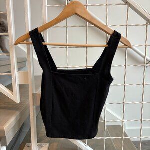 Social Tourist Hollister Black Corset-like Square Neck Tank Top XS